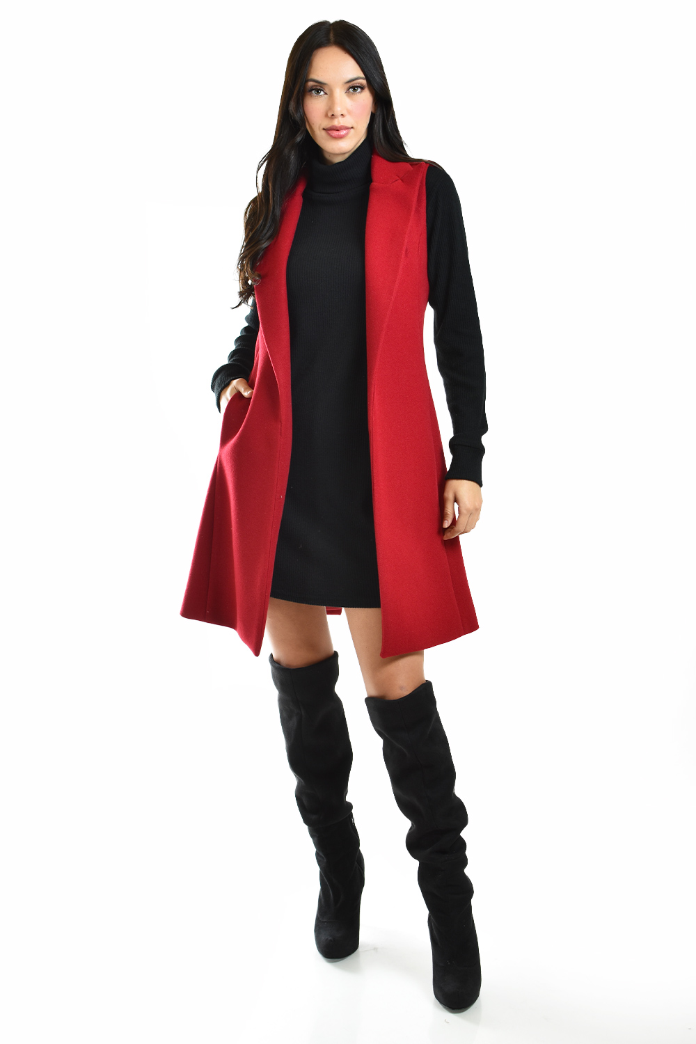 Chaleco largo Roman Fashion /Juvenil, 4507 (Rojo)