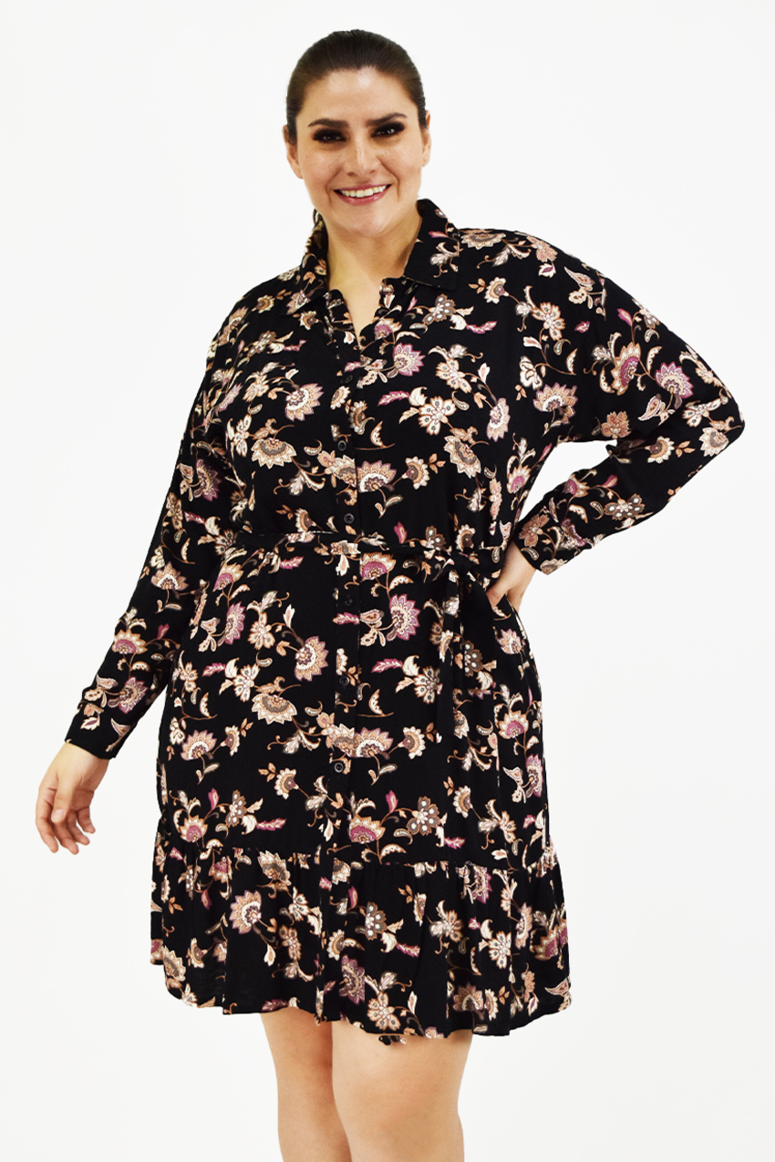 Vestido tribal Roman Fashion /Tallas Extras, 2253 (Negro)