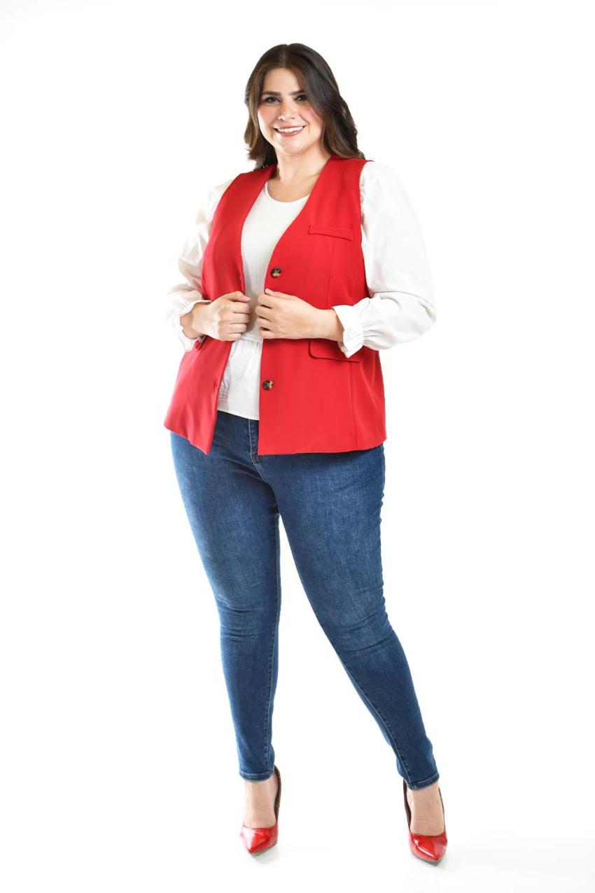 Plus Size Chalecos Largos Mujer Tallas Grandes Chaleco De Vestir