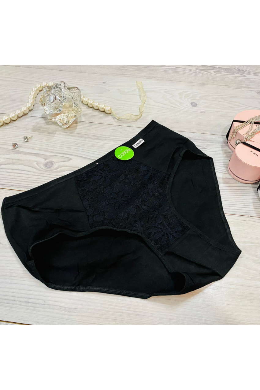 Pantaleta de algodón tallas extras, 5858 (Negro)