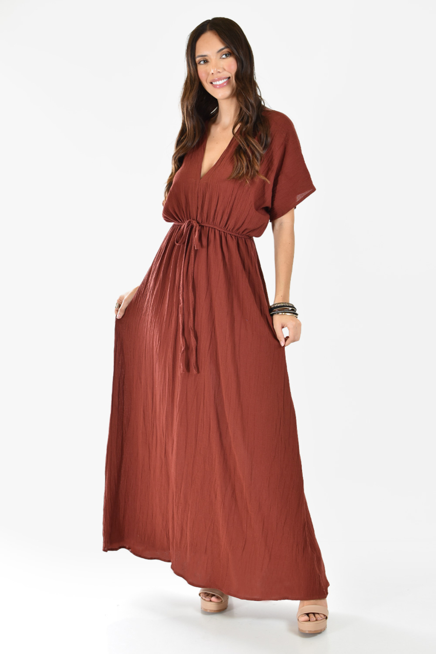 Maxi vestido de algodon Roman Fashion /Juvenil, 924 (Cafe)