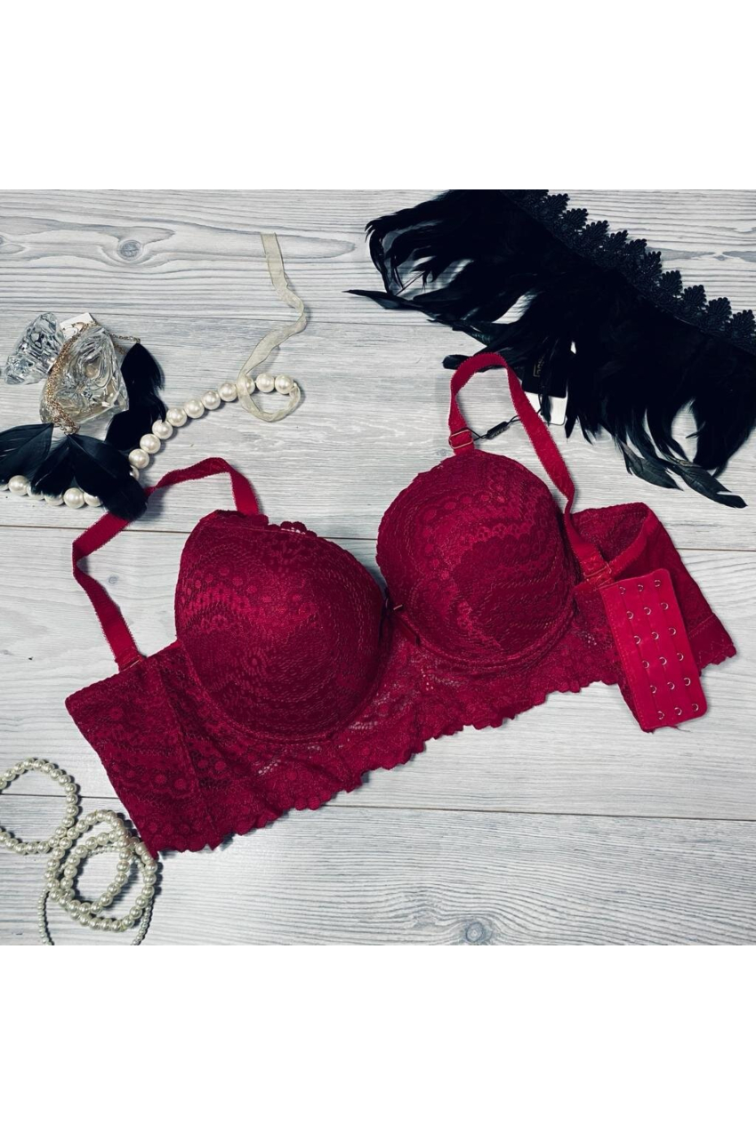 Brasier tipo bustier 6 ganchos/Tallas Extras, 022 (Rojo)